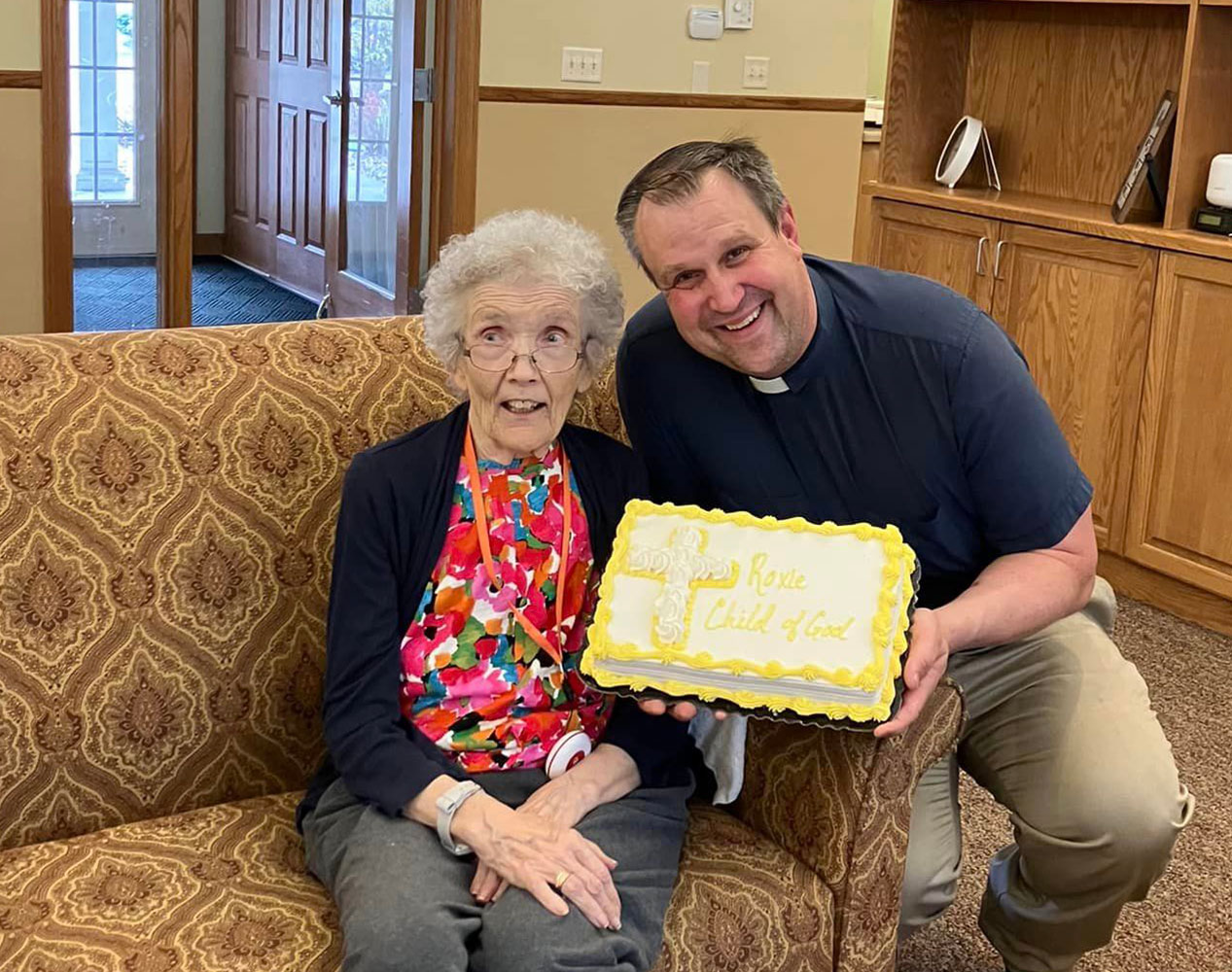 Pastor Arlen Solem and Betty, celebrating her baptism