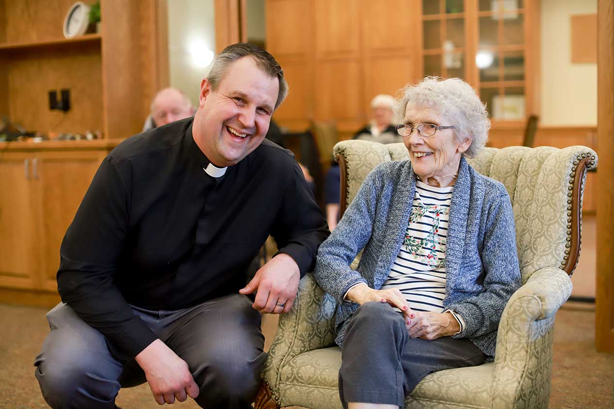 Pastor Arlen Solem and Betty, celebrating her baptism