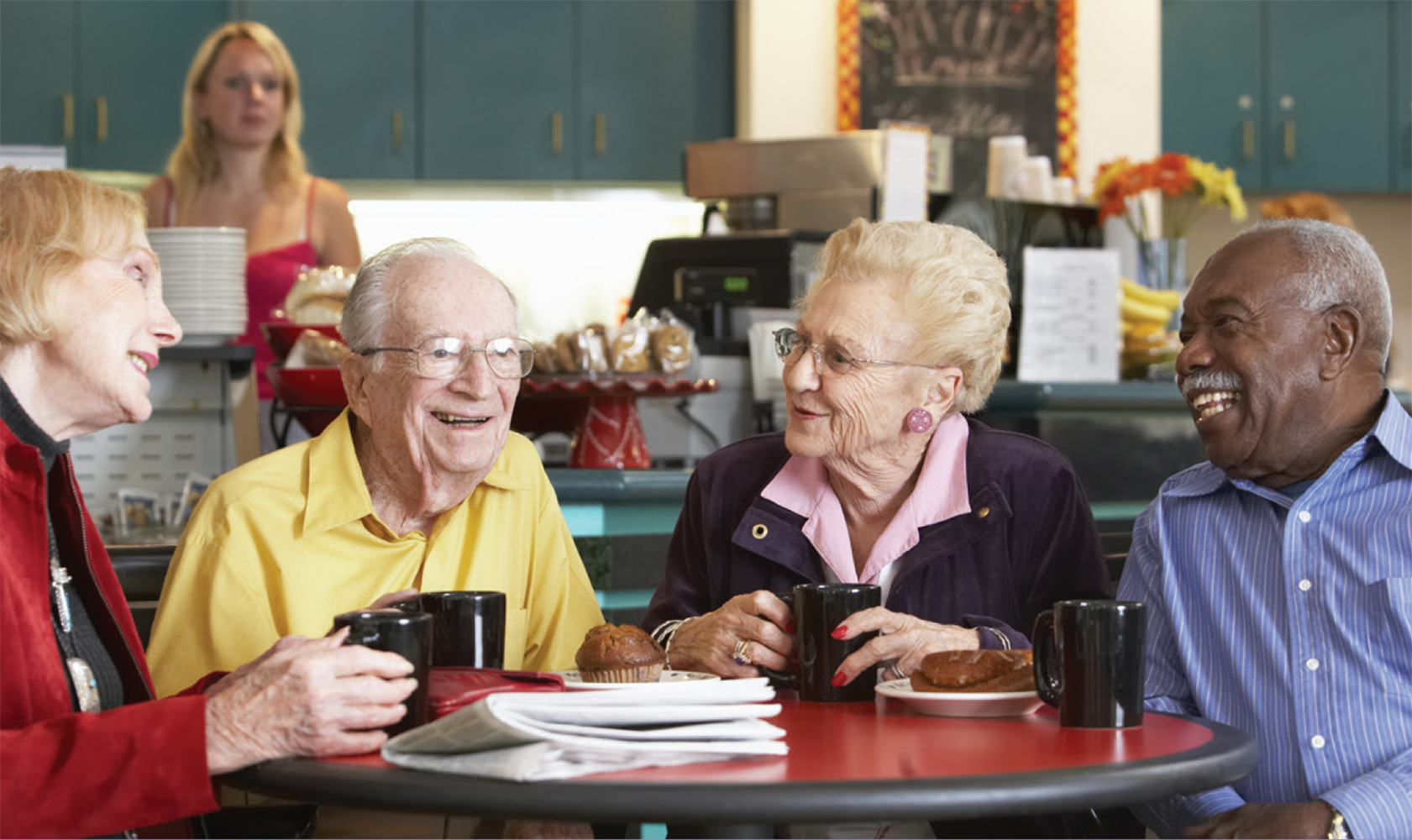 Group discussing at memory cafe